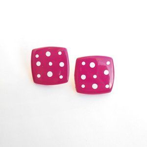 🎃 VINTAGE AVON Pink Groovy Large Pierced Earrings